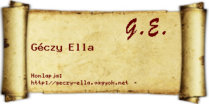 Géczy Ella névjegykártya